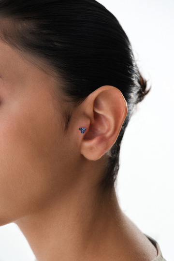 Lacivert Taşlı Tragus Piercing - 2