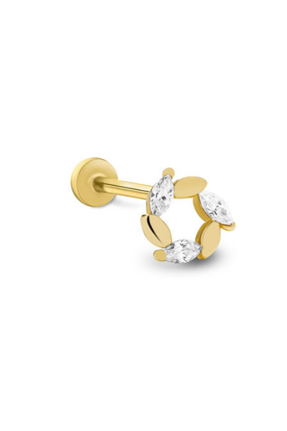 Markiz Taşlı Çelenk Tragus Piercing - Yavuz Kuyumculuk (1)