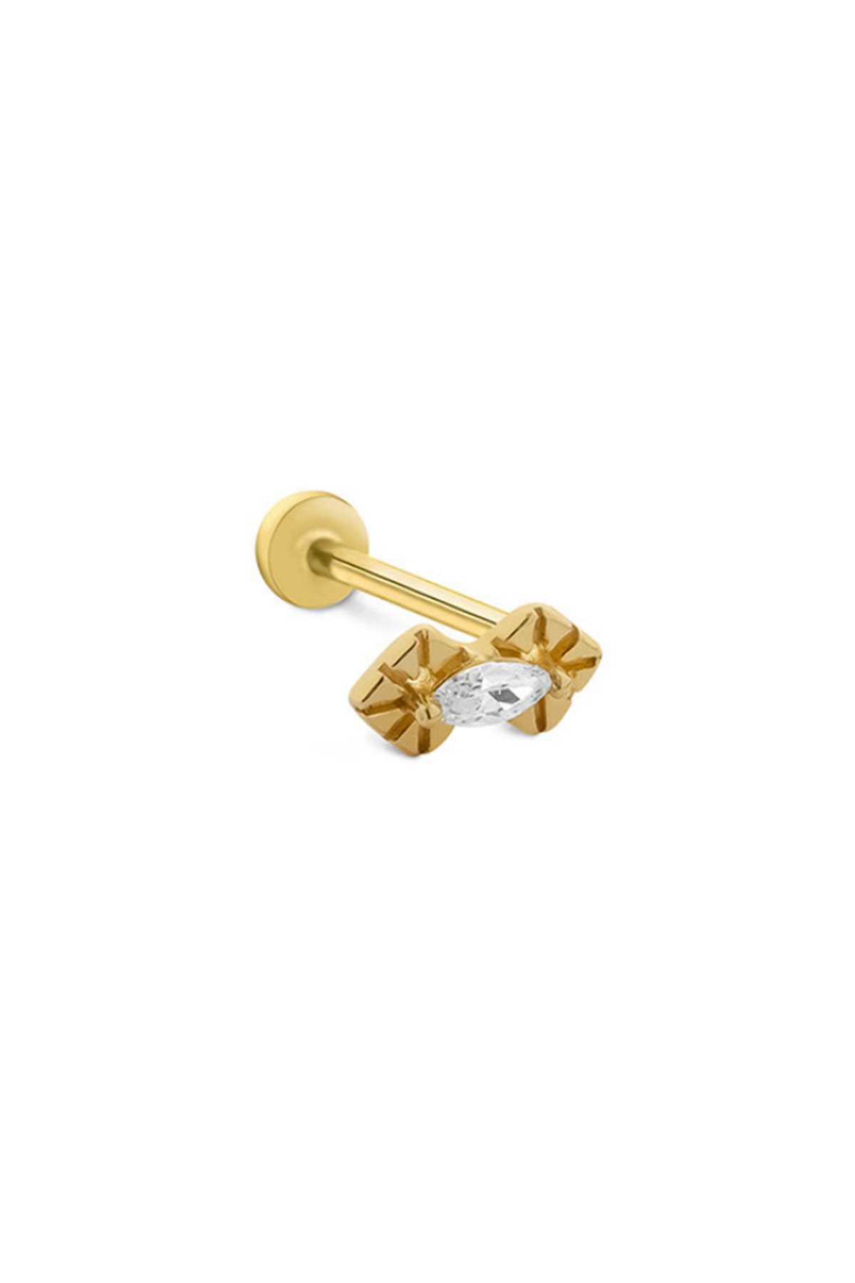 Markiz Taşlı Geometrik Tragus Piercing - Yavuz Kuyumculuk (1)