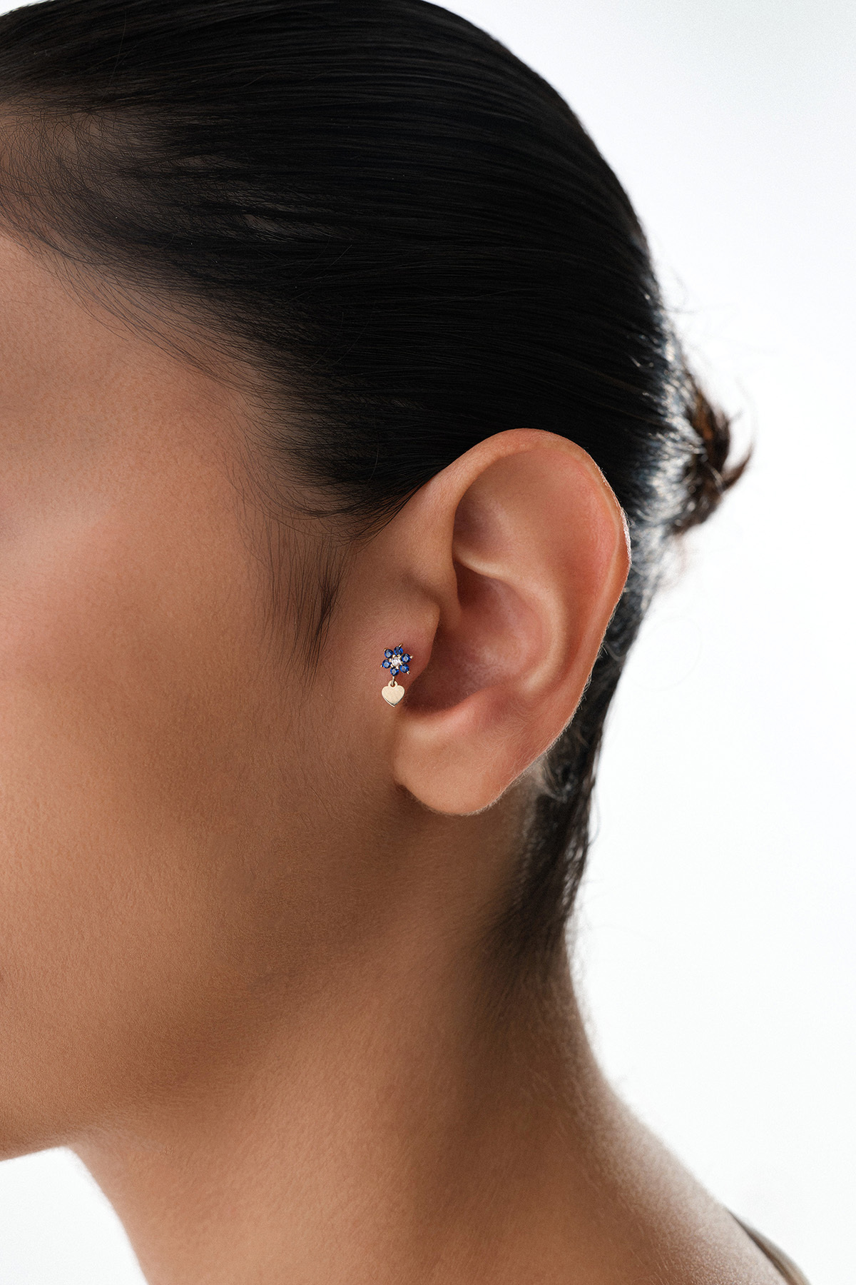 Mavi Taşlı Sallantılı Tragus - Yavuz Kuyumculuk (2)