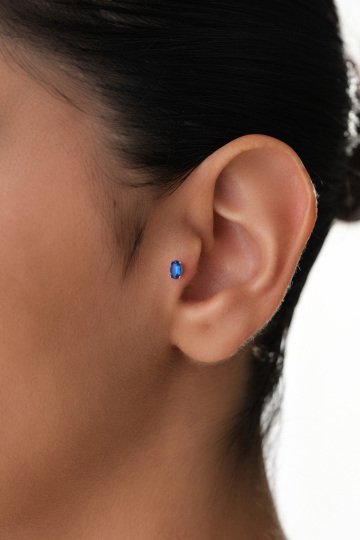 Mavi Taşlı Tragus Piercing - 1