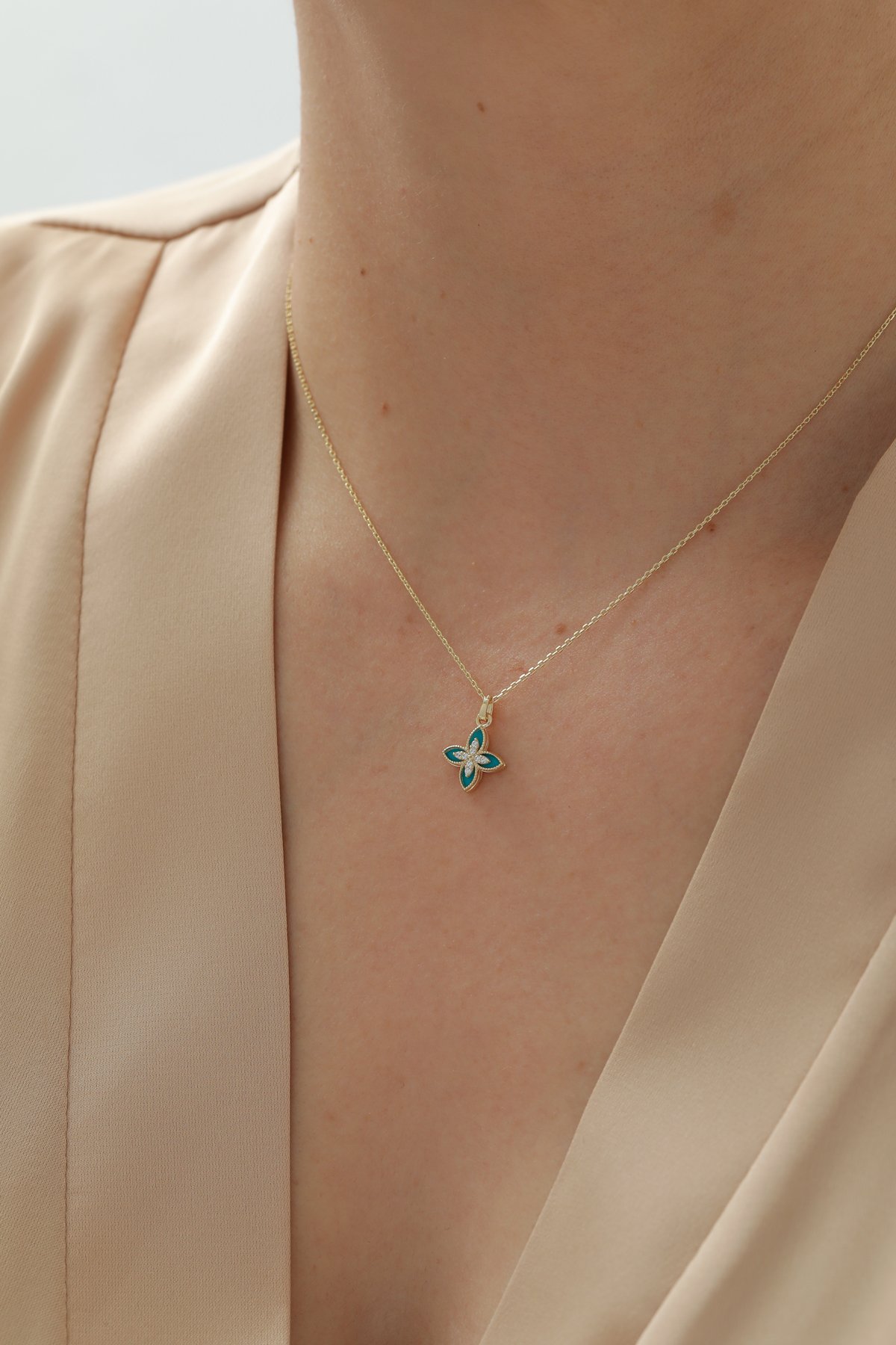 Mineli Nergis Kolye - Yavuz Kuyumculuk (4)