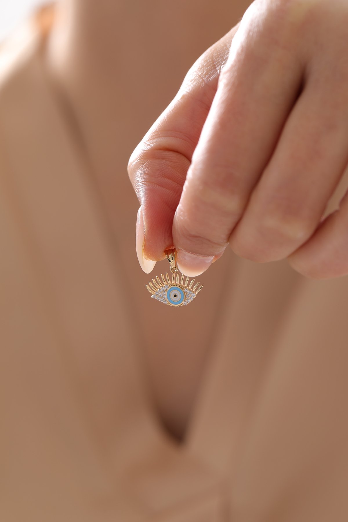 Mineli Taşlı Kirpik Kolye Ucu - Yavuz Kuyumculuk (1)