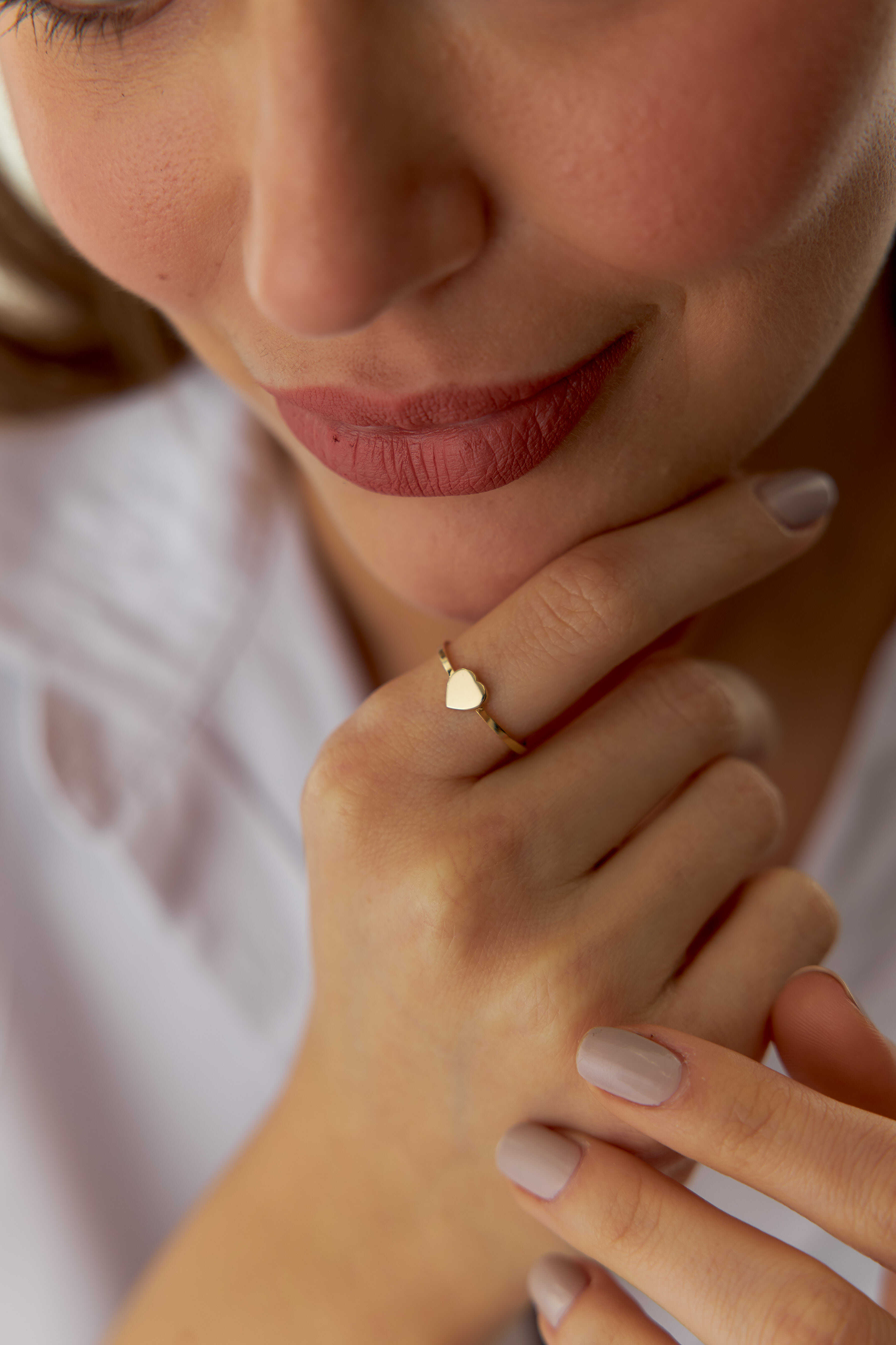 Mini Taşsız Kalp Yüzük - Yavuz Kuyumculuk (1)