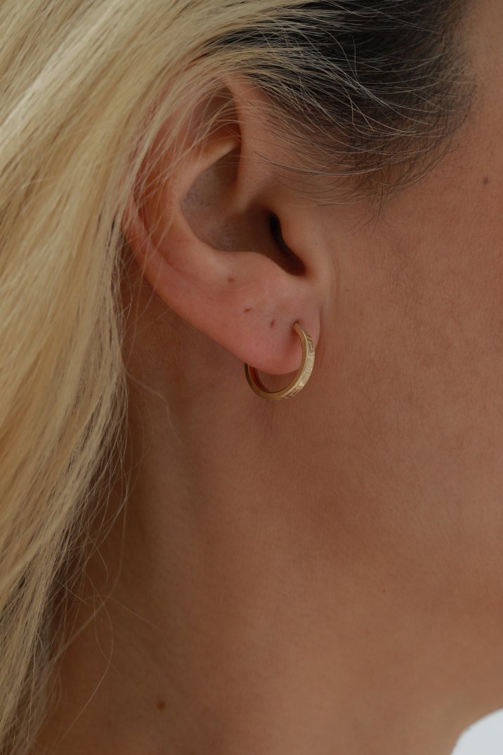 Minimal Desenli Halka Küpe - Yavuz Kuyumculuk (1)