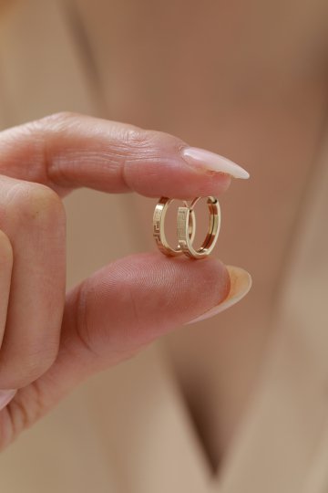 Minimal Desenli Halka Küpe - 3