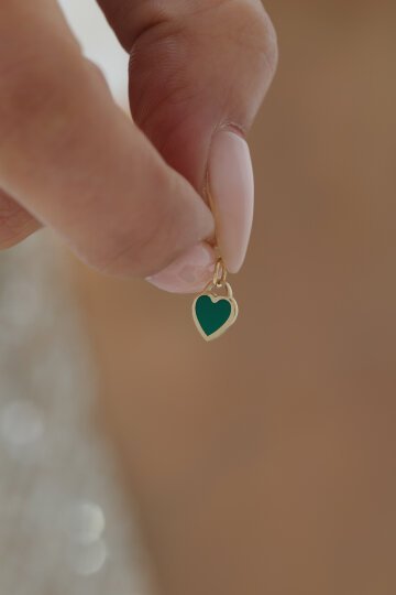 Minimal Mineli Kalp Kolye Ucu - 6