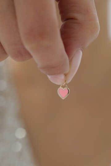 Minimal Mineli Kalp Kolye Ucu - 8
