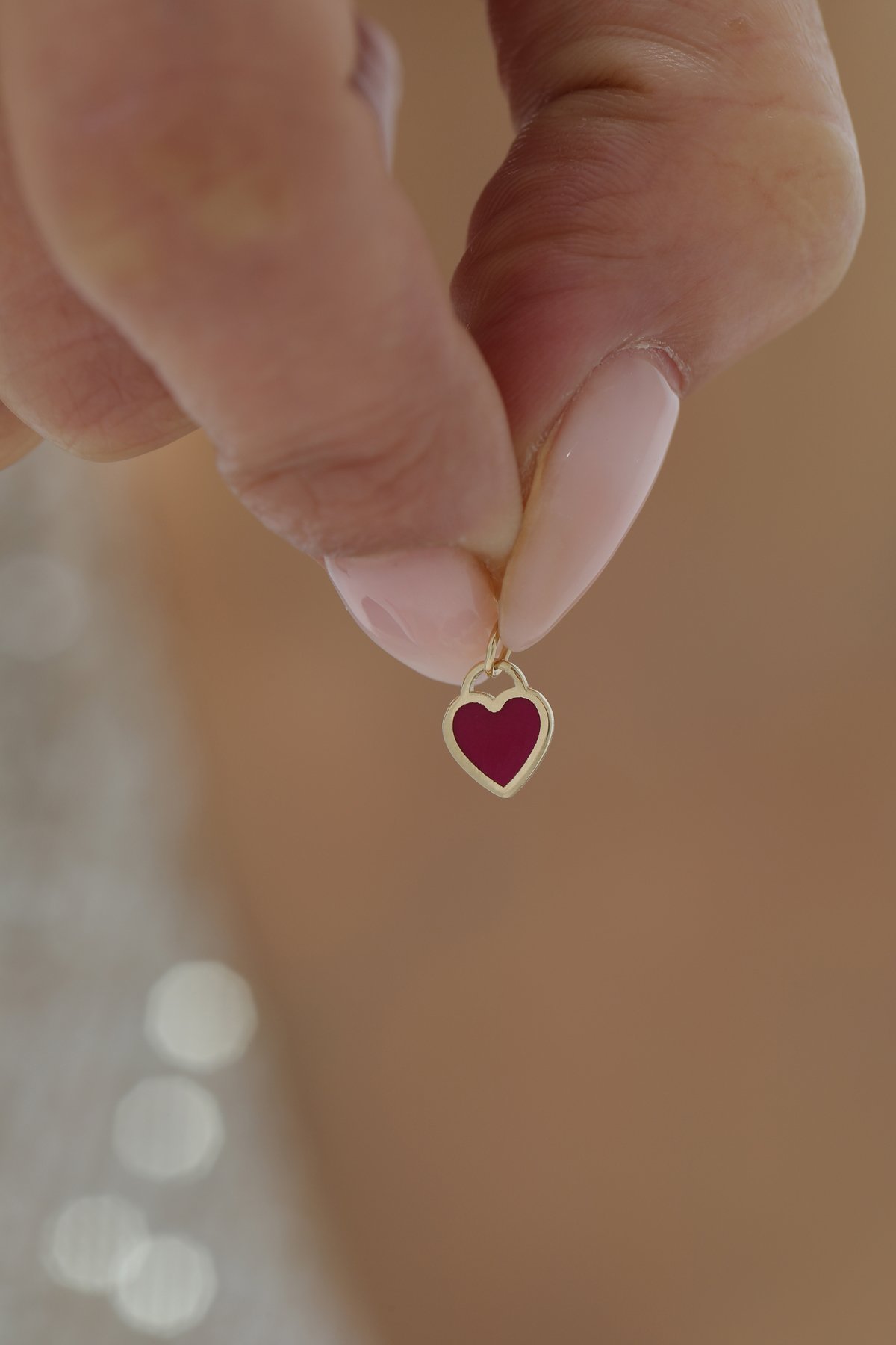 Minimal Mineli Kalp Kolye Ucu - Yavuz Kuyumculuk (1)