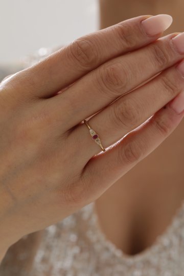 Minimal Yakut Yüzük - 2