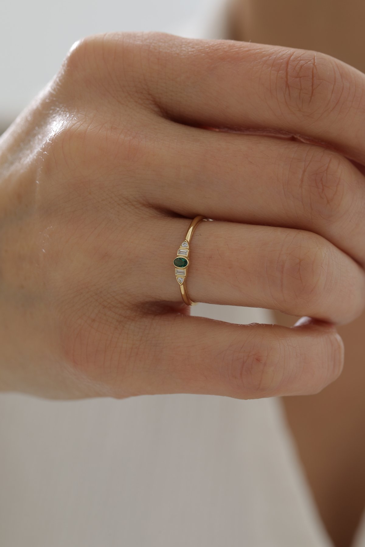 Minimal Zümrüt Yüzük - Yavuz Kuyumculuk (1)