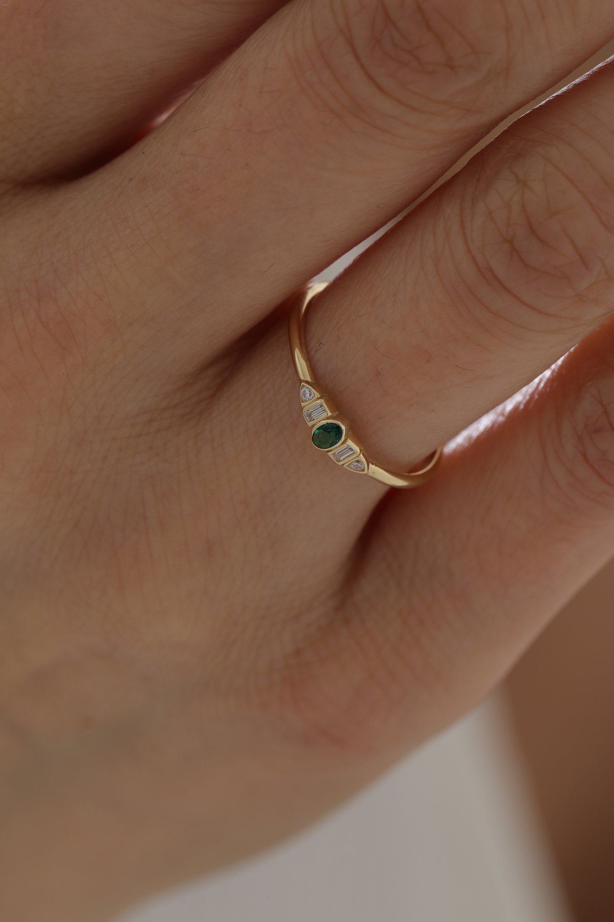 Minimal Zümrüt Yüzük - Yavuz Kuyumculuk (2)
