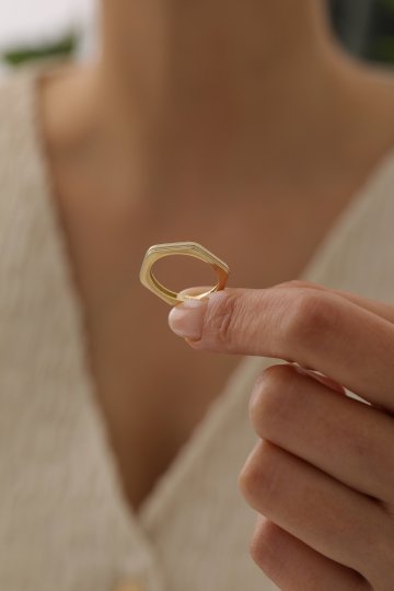 Modern Altıgen Yüzük - 3