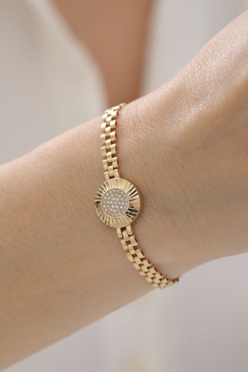 Modern Baget Taşlı Kordon Bileklik - 2