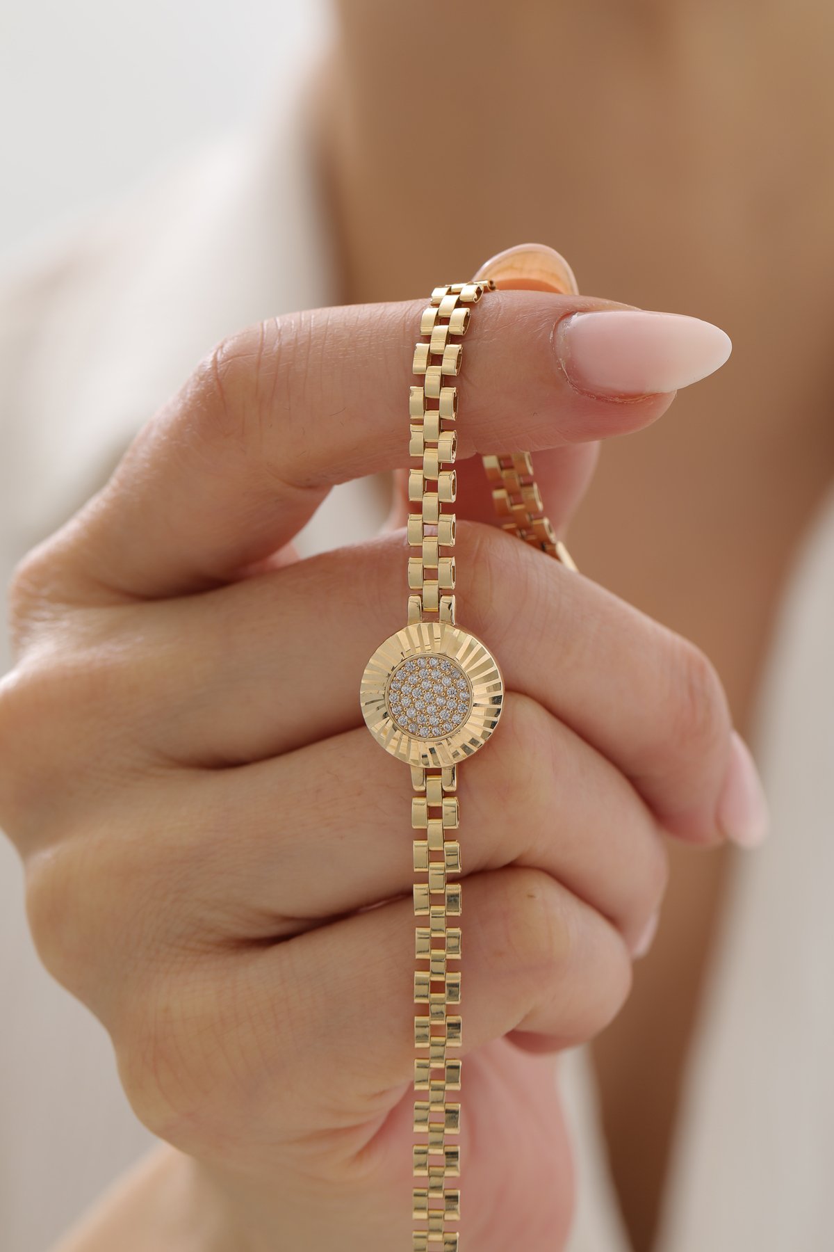 Modern Baget Taşlı Kordon Bileklik - Yavuz Kuyumculuk (3)