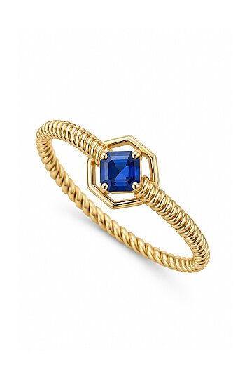Modern Çizgi Safir Yüzük - 1