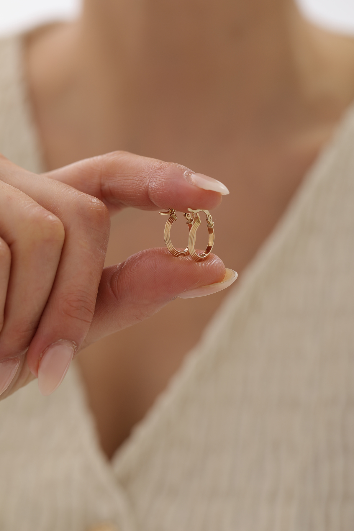 Modern Halka Küpe - Yavuz Kuyumculuk