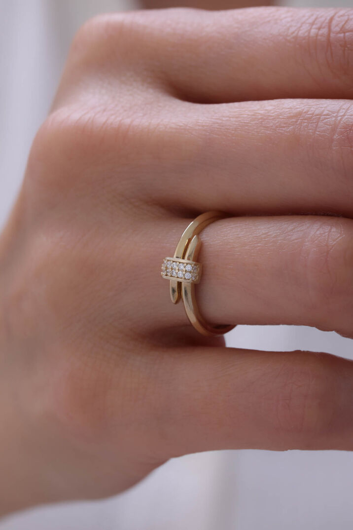 Modern Taşlı Çivi Yüzük - Yavuz Kuyumculuk (1)