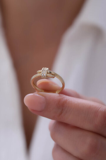 Modern Taşlı Çivi Yüzük - 3