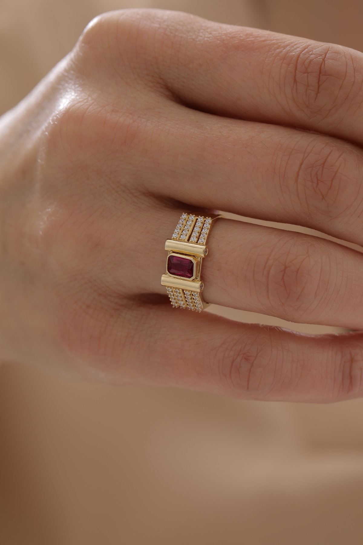 Modern Yakut Yüzük - Yavuz Kuyumculuk (2)