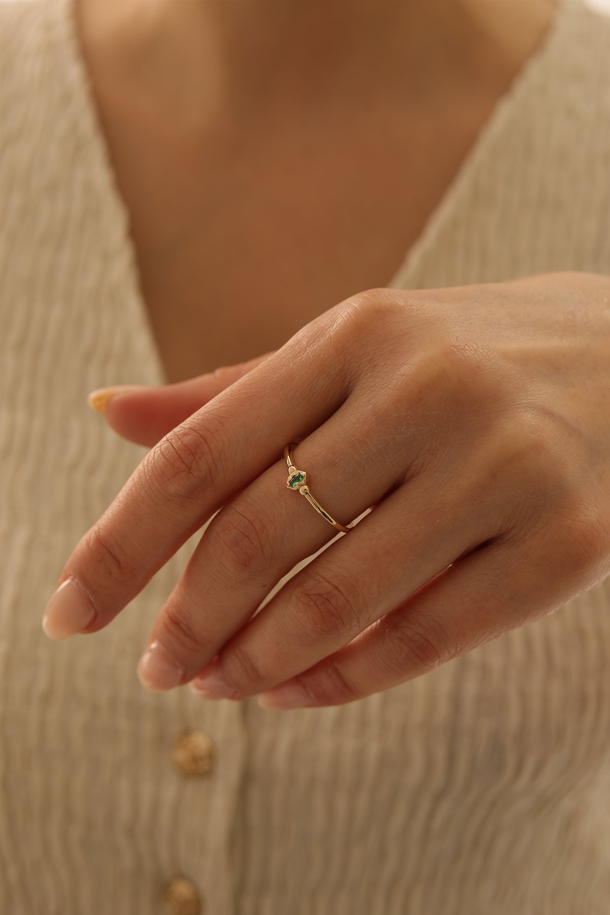 Modern Zümrüt Yüzük - Yavuz Kuyumculuk