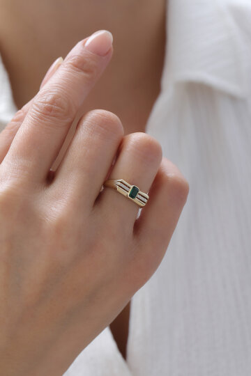 Modern Zümrüt Yüzük - 1