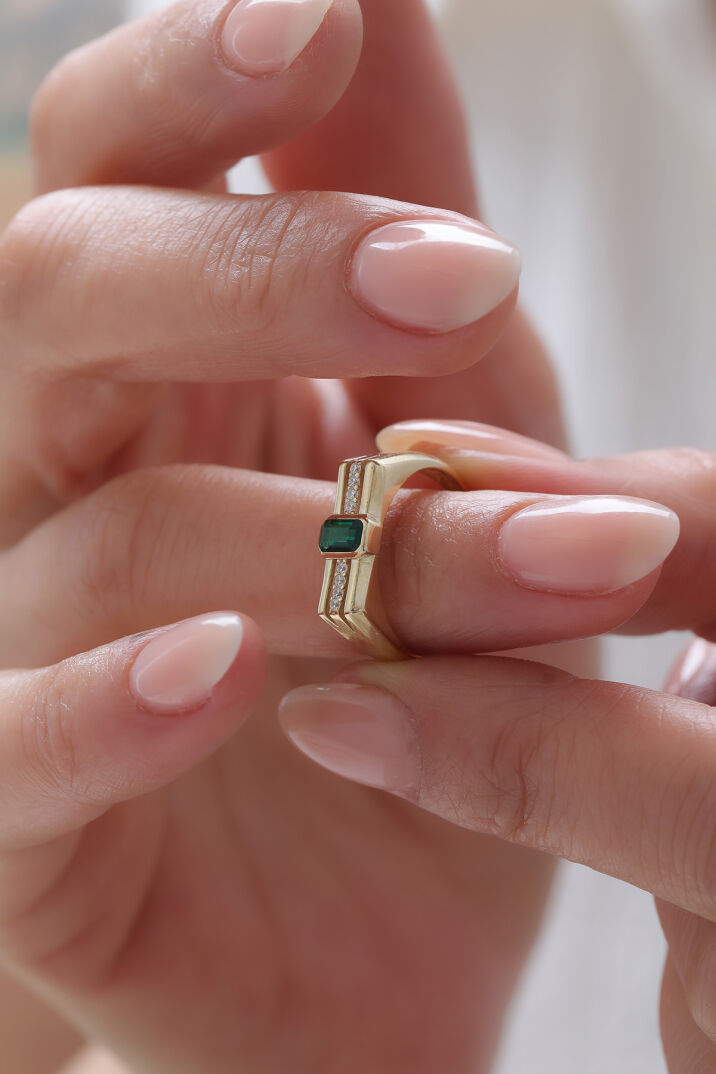 Modern Zümrüt Yüzük - Yavuz Kuyumculuk (1)