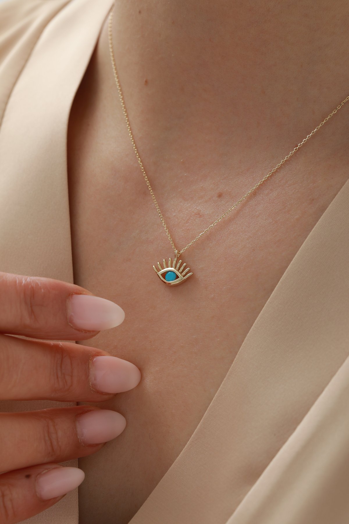 Nazar Boncuğu Göz Kirpik Kolye - Yavuz Kuyumculuk (2)