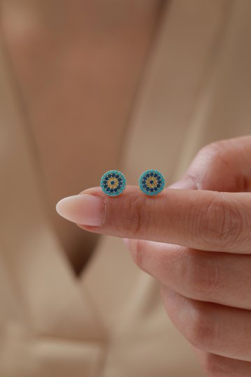 Nazar Boncuğu Top Küpe - 3