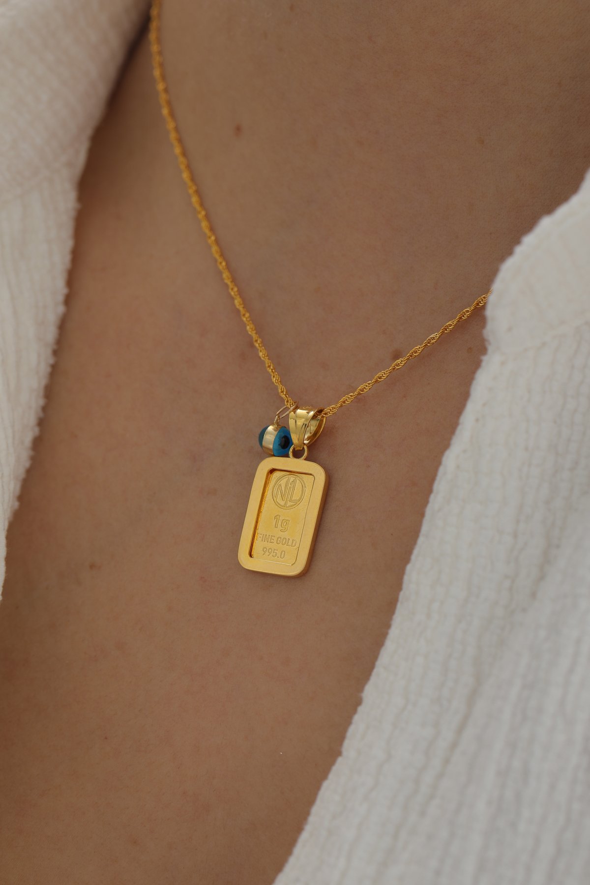 Nazar Boncuklu Gram Altın Çerçeve Kolye - Gram Altın Dahil Değildir - Yavuz Kuyumculuk (2)