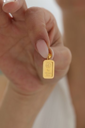 Nazar Boncuklu Gram Altın Çerçeve Kolye - Gram Altın Dahil Değildir - 3