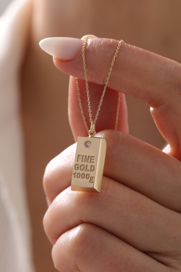 Orta Boy Külçe Kolye - 3