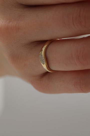 Oval Desen Taşlı Yüzük - 2