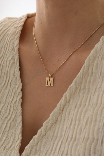 Oval Küp Zincir Harf Kolye - 2