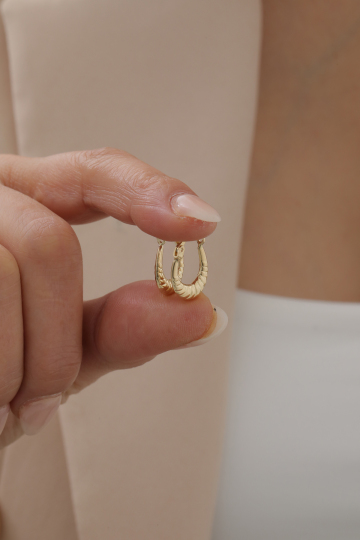 Oval Midye Küpe - 1