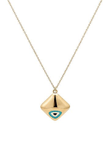 Oval Tasarımlı Mineli Kolye - 1