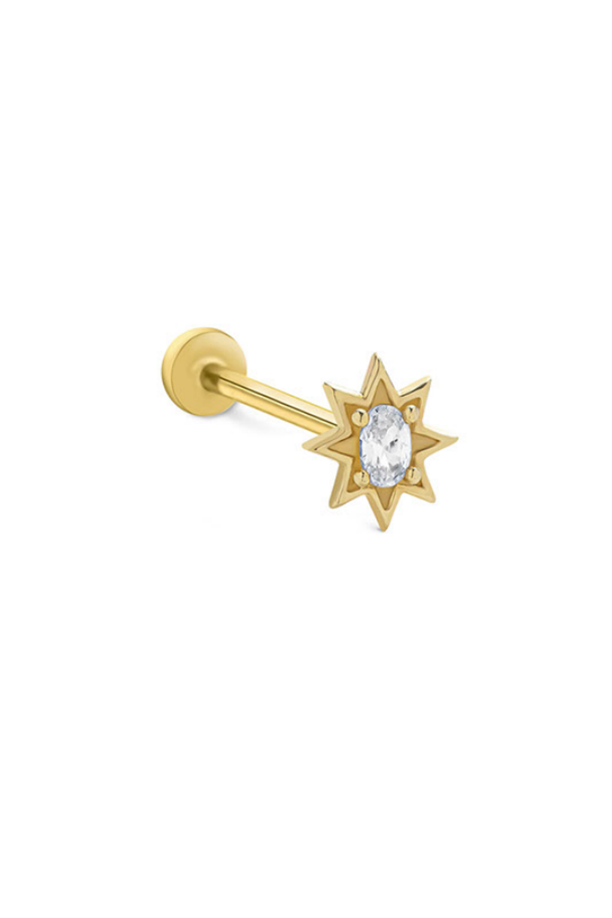 Oval Taşlı Kutup Yıldızı Tragus Piercing - Yavuz Kuyumculuk (1)