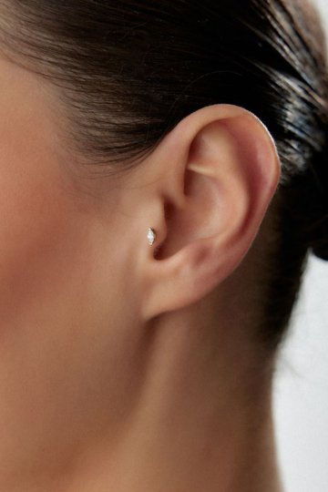 Oval Taşlı Piercing - 3