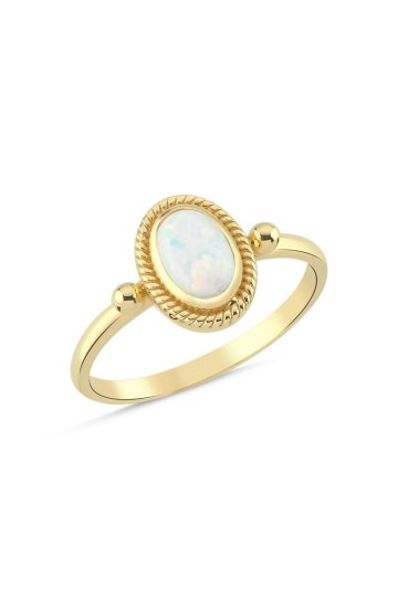 Oval Taşlı Sedefli Yüzük - 2