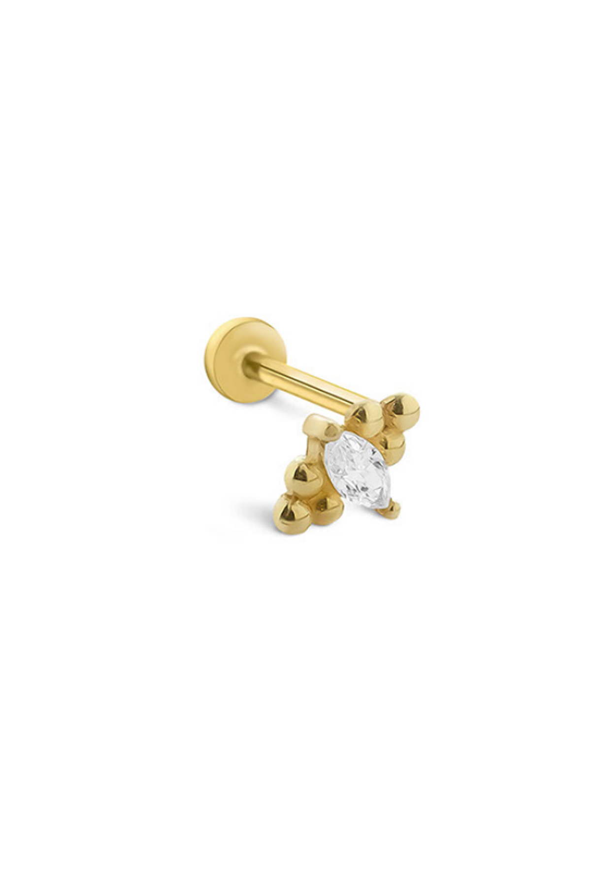 Oval Taşlı Toplu Tragus Piercing - Yavuz Kuyumculuk (1)