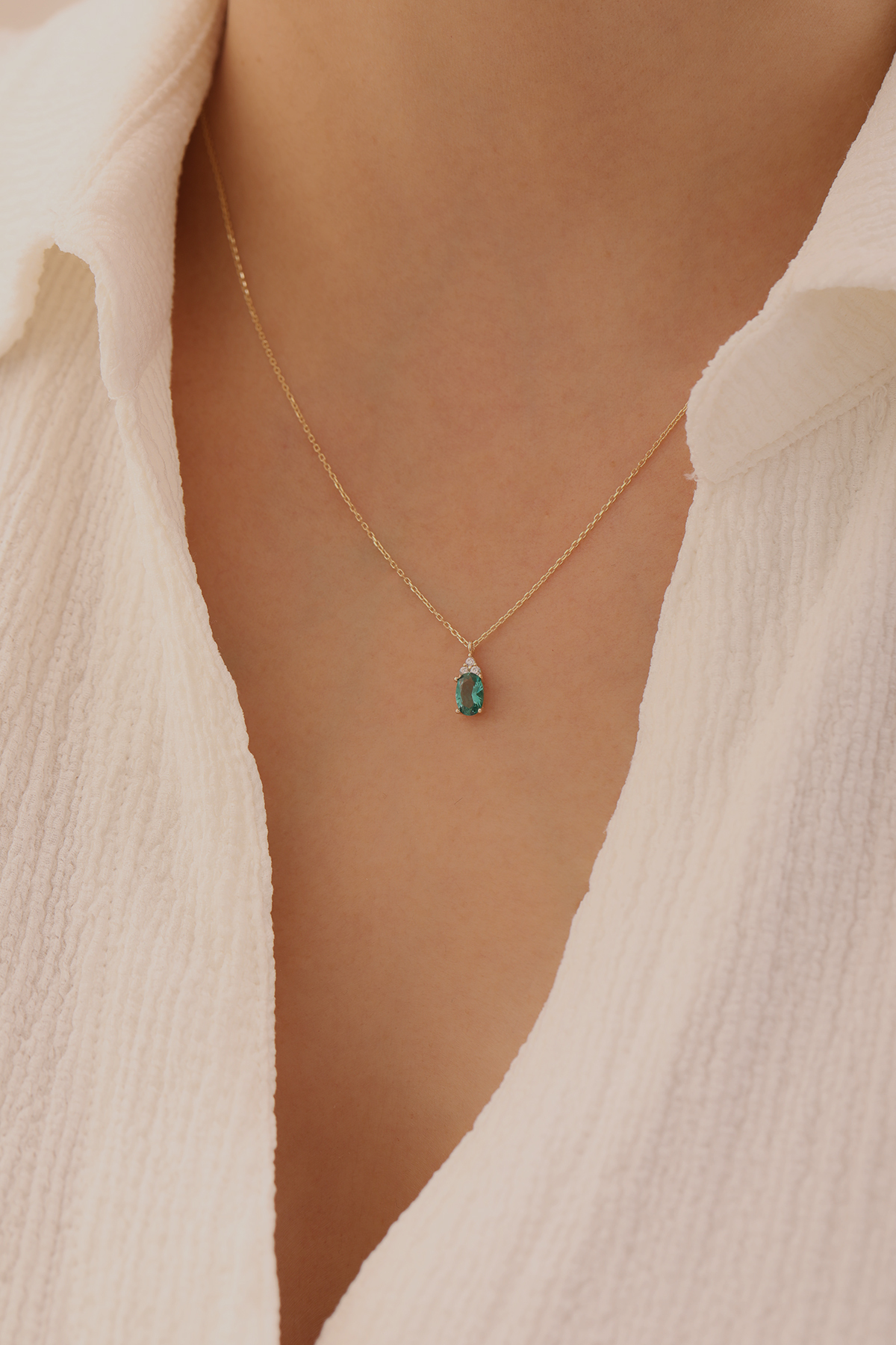 Oval Zümrüt Kolye - Yavuz Kuyumculuk (3)