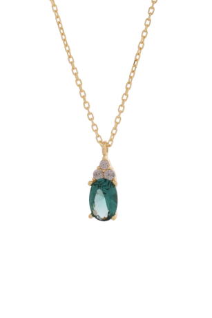 Oval Zümrüt Kolye - 4