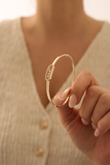 Oynar Taşlı Messika Kelepçe - 3