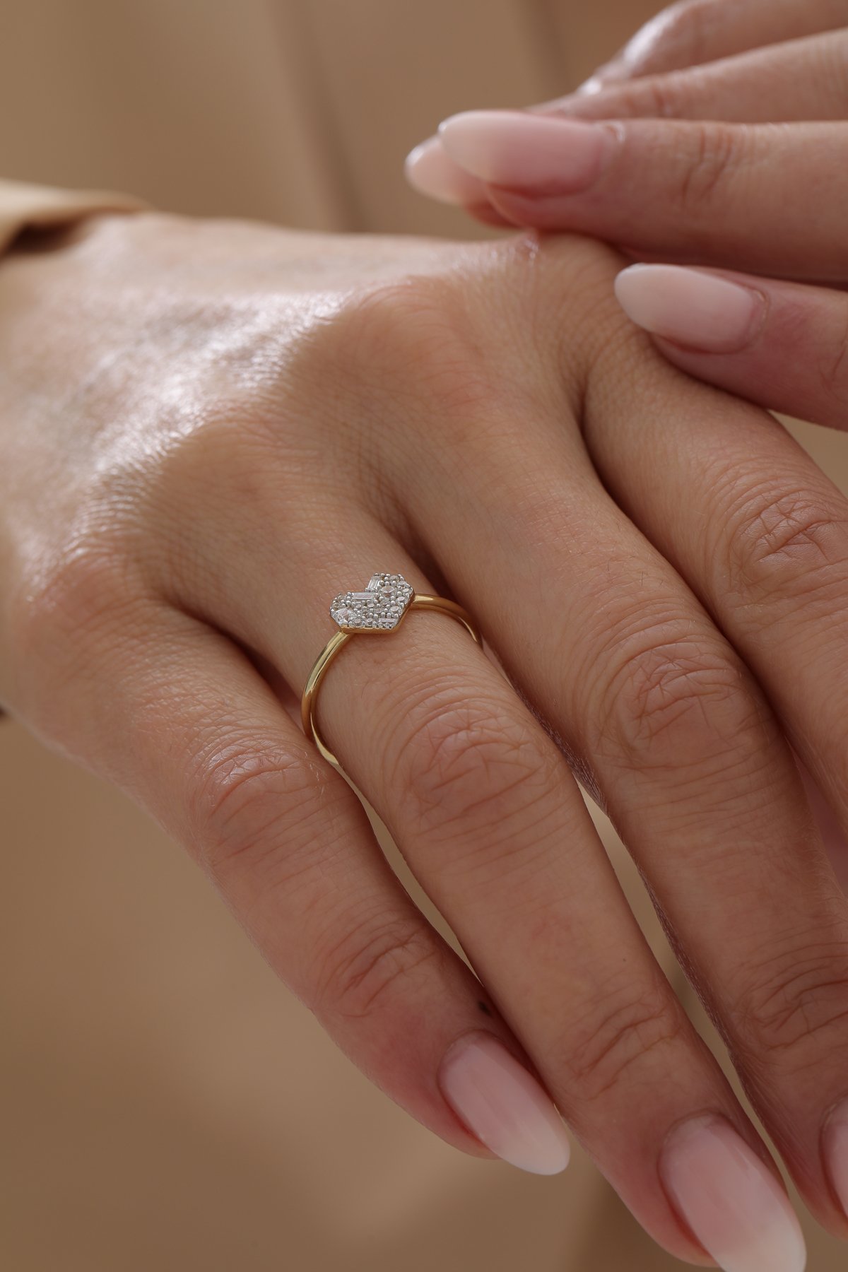 Parçalı Baget Kalp Yüzük - Yavuz Kuyumculuk (1)