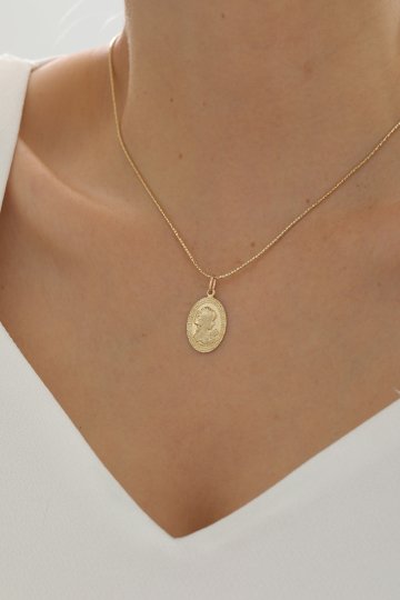 Parçalı Tondo Zincir Elizabeth Kolye - 1