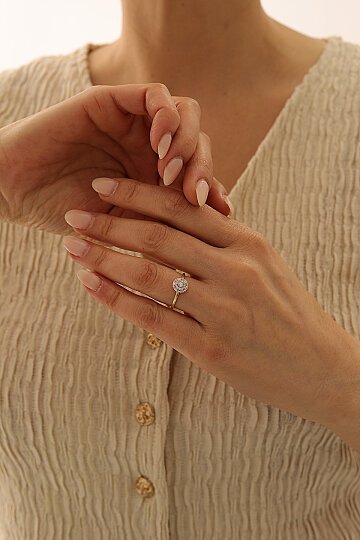 Parçalı Yuvarlak Baget Yüzük - 2