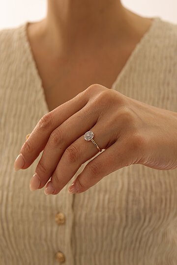 Parçalı Yuvarlak Baget Yüzük - 1