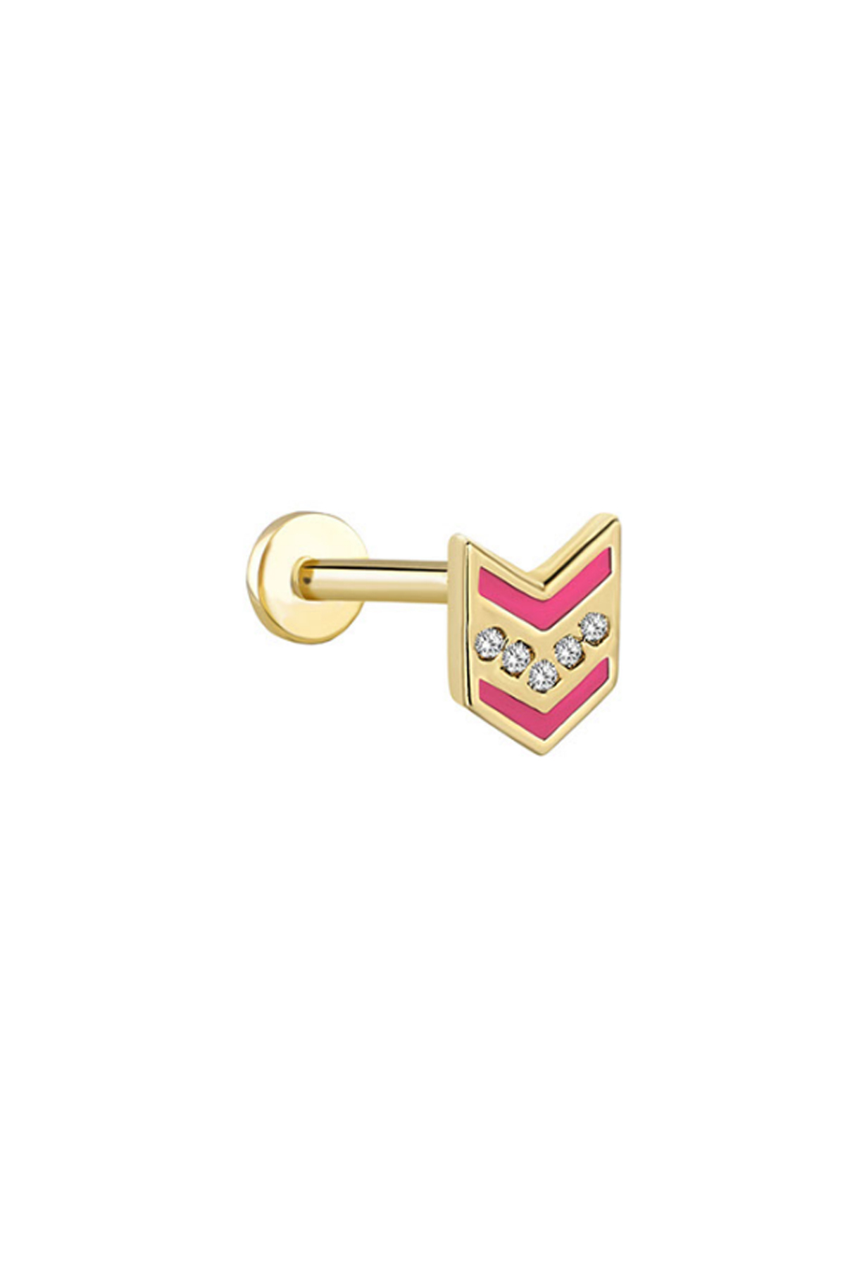 Pembe Mineli Taşlı Chevron Piercing - Yavuz Kuyumculuk (1)