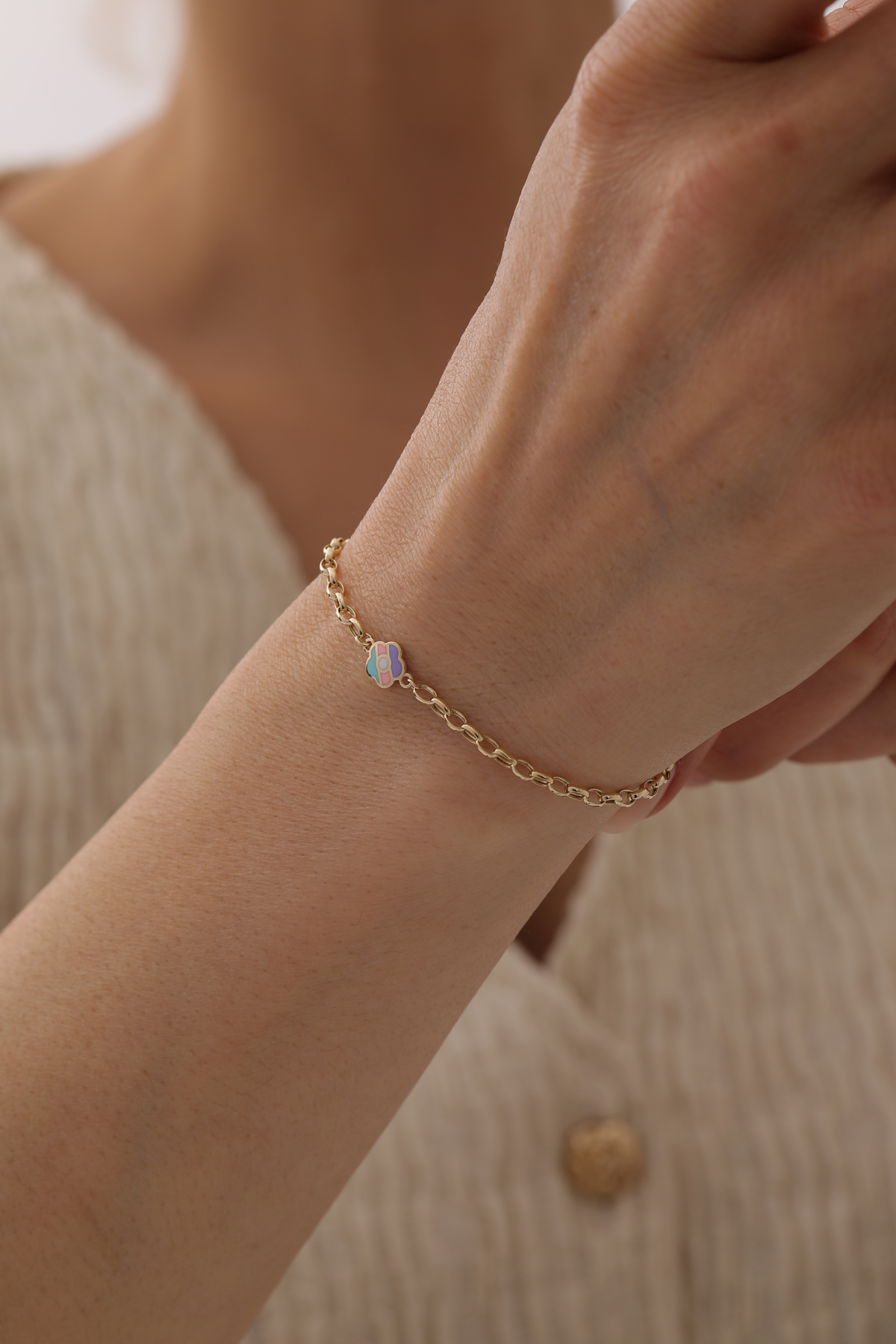 Renkli Çiçek Figürlü Çocuk Bilekliği - Yavuz Kuyumculuk (2)