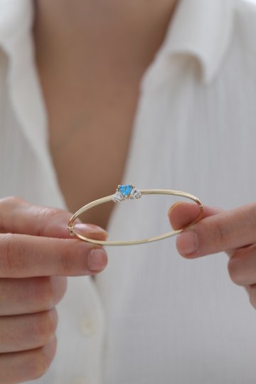 Safir Kalp Detaylı Kelepçe - 3